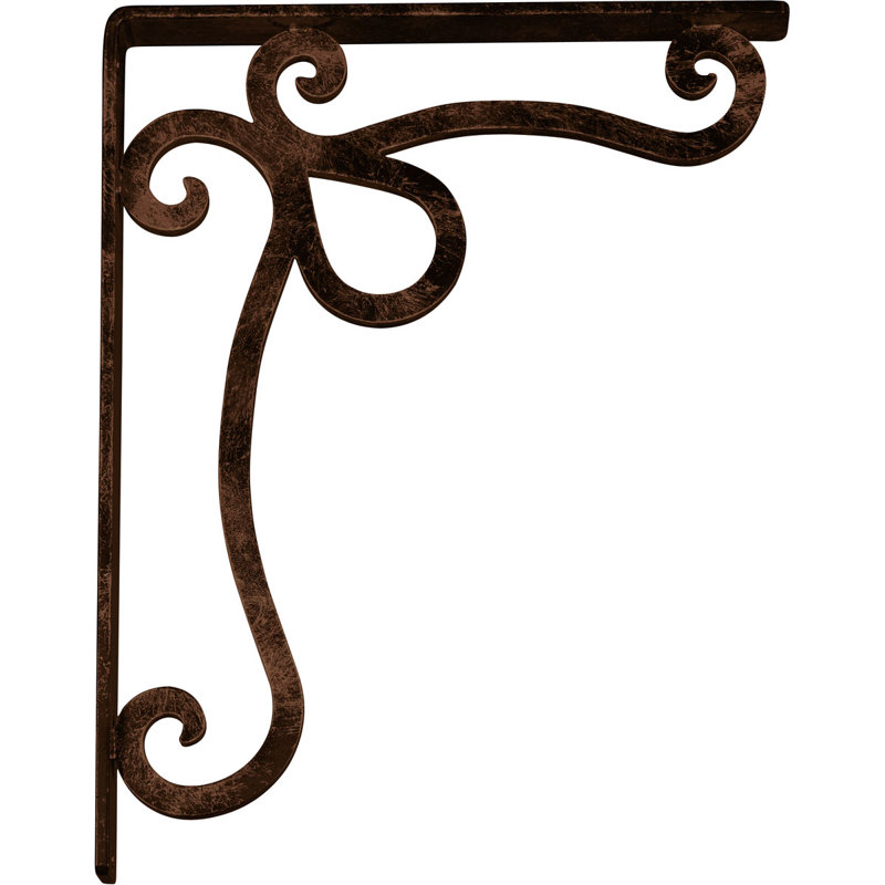 Support en fer forgé Orleans, Cuivre antique, H 15 po x l 1,5 po x p 12 po