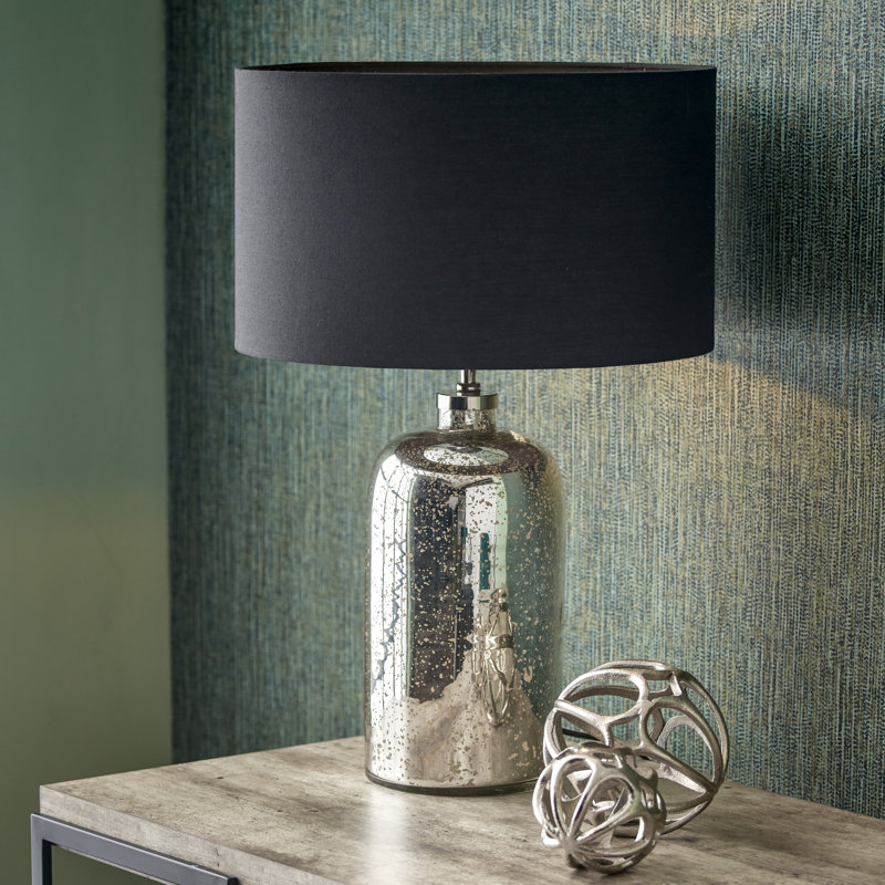 Drum Lamp Shade ( Screw On ), Black, 23cm H x 40cm W x 40cm D