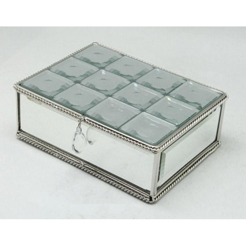 Boîte à bijoux en miroir multi-facettes