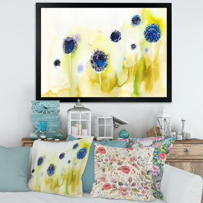 Fleurs bleues dans la prairie - Peinture sur toile