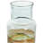 Donsha Recycled Glass Abstract Decorative Clear Vase with Swirled Colored Glass Bands-566583378-566583389