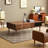 Rectangular solid wood carved drawer coffee table-104904549