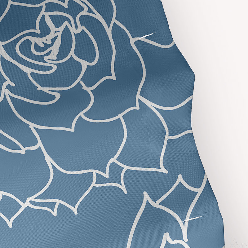 Rideau de douche simple à motif floral Miki, Bleu