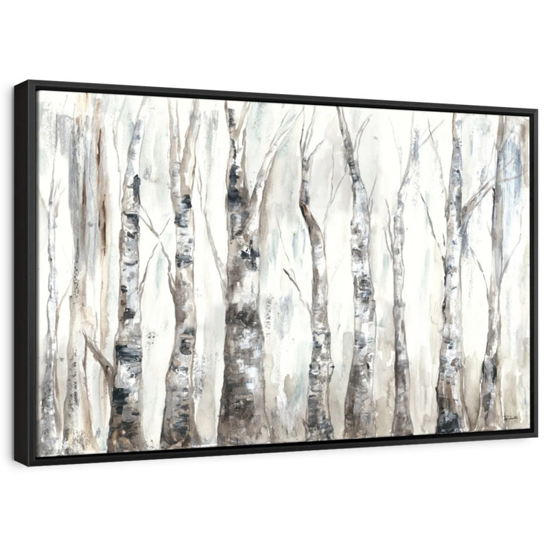Nature «Winter Aspen Trunks Neutral Canvas Print», H 13 po x l 19 po