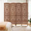 Paravent 68 po - Paravent pliable en bois sculpté à la main 4 panneaux Boho