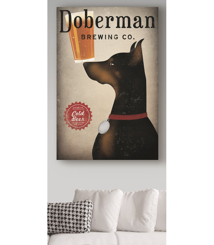 « doberman infuseing company », reproduction d’impression sur toile tendue, H 19 po x l 12 po x P 2 po