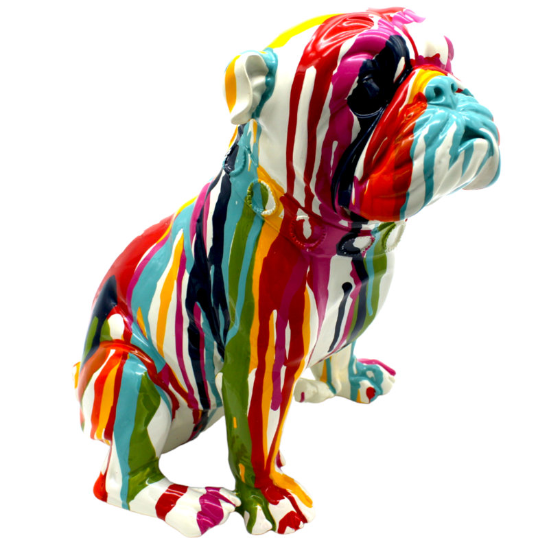 Bouledogue français Bianeth assis sur un graffiti - 10 po de hauteur