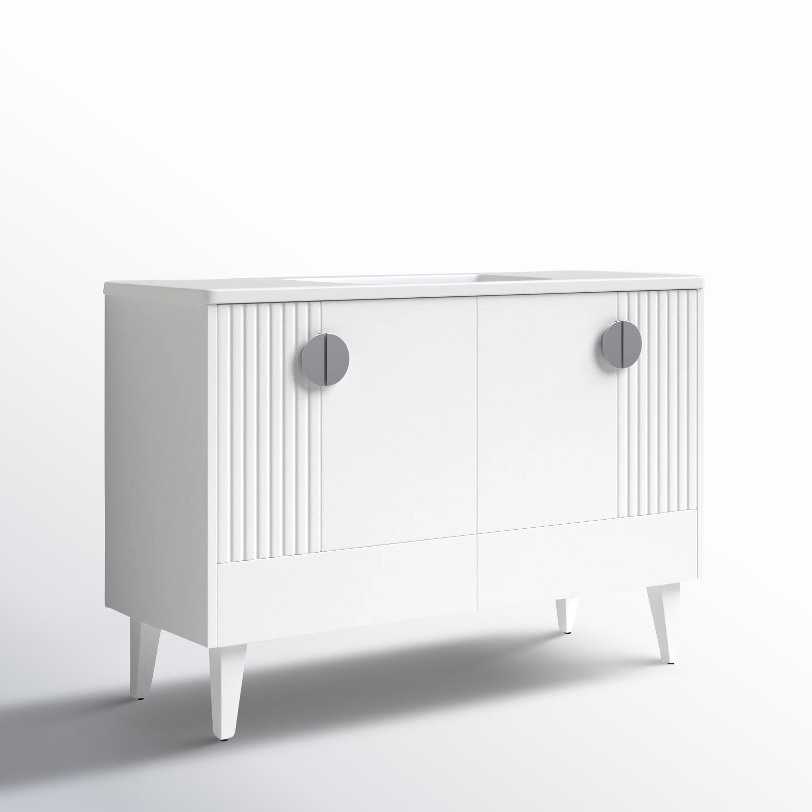 Saimah 48'' Single Bathroom Vanity, White Matte, Polished Chrome