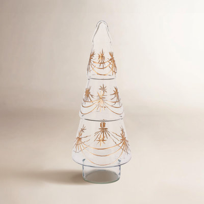 Vintage Etched Tabletop Tree