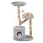 Arbre à chat autoportant en bois massif de 104 cm (41 po) avec de vraies branches et un lit confortable, gris-1306033585