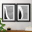 «Black & White Abstract I», ensemble de 2 impressions encadrées-344711714-344711715