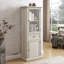 Armoire avec porte vitrée pour le rangement - Blanc, idéal pour le salon, la cuisine, la salle à manger
