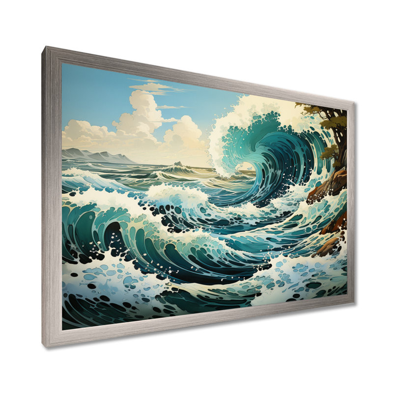 Décoration murale Coastalwaves Waves Of Wonder I, H 30 po x l 40 po x P 1,5 po, Cadre simple argenté