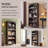 76" Tall Arched Bookcase, 5-Tier Large Arched Shelving Unit with Adjustable Shelves, Featuring Storage and Open Display Shelves-1150649861-1156675545-1152262650