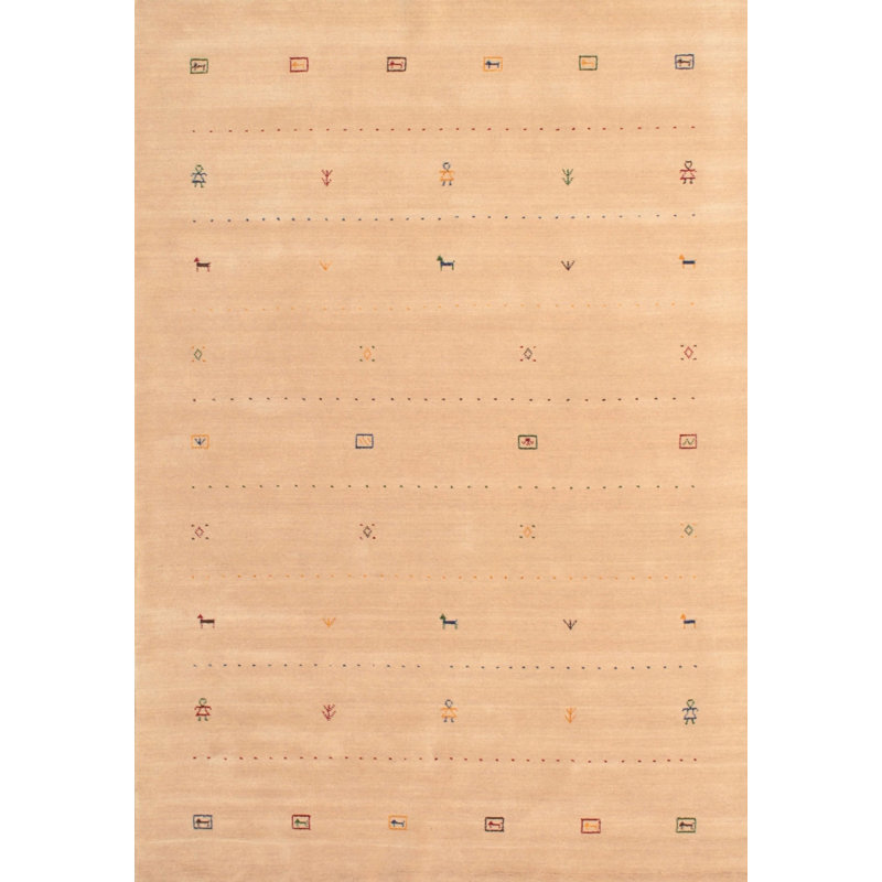 Tapis beige contemporain, Rectangle 8 pi x 12 pi