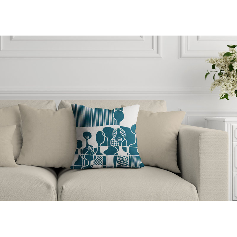 Housse de coussin et insert Ori Oudtoor, L 19 po x H 19 po, Turquoise