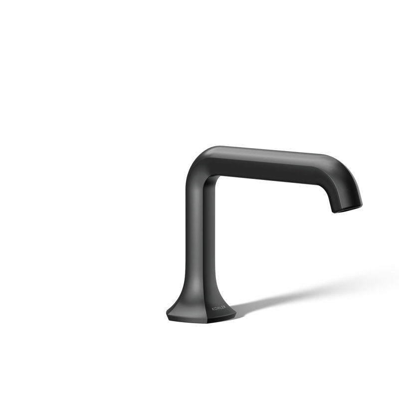 Occasion Sink with Straight Design Single Hole Bathroom Faucet with Drain Assembly, Matte Black