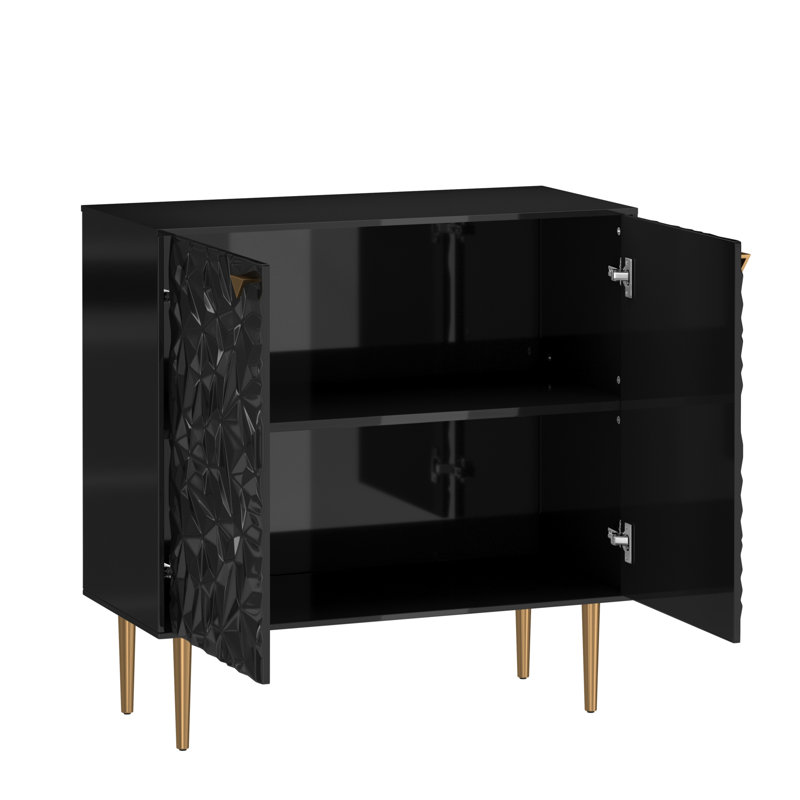 Armoire d'appoint 2 portes Legakis , Noir, noir, noir, noir