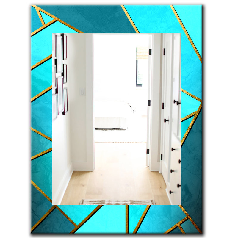 Flat Mirror, 39.4" H x 29.5" W, Blue