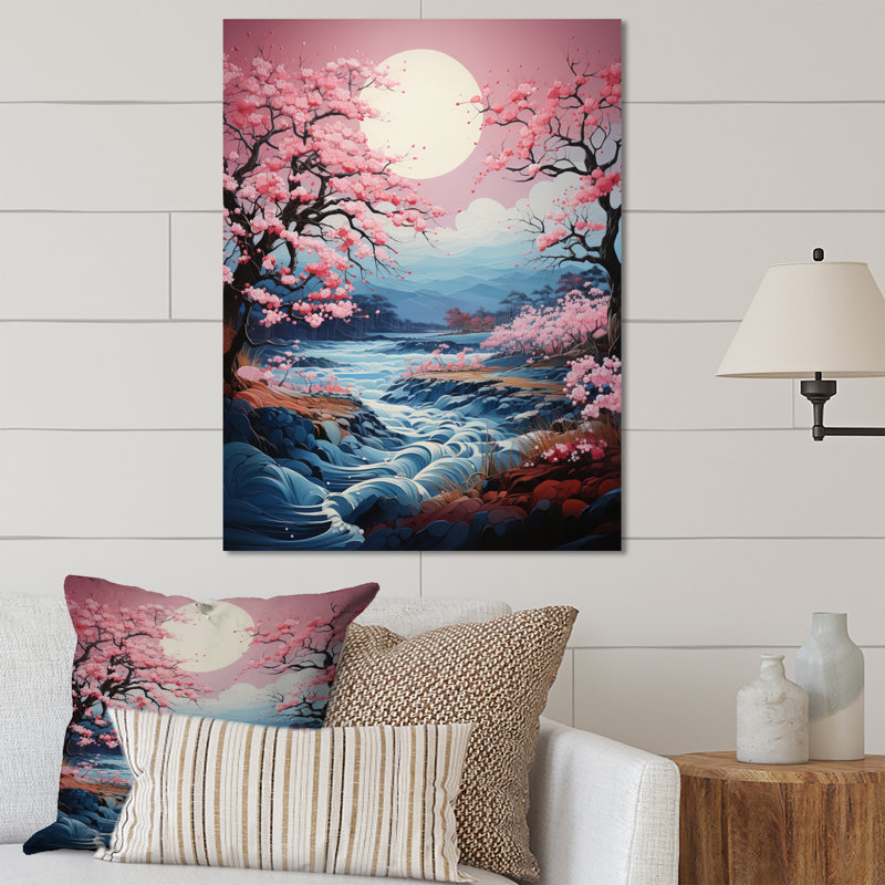 Fleur de cerisier I, art mural Japon, H 20 po x l 12 po