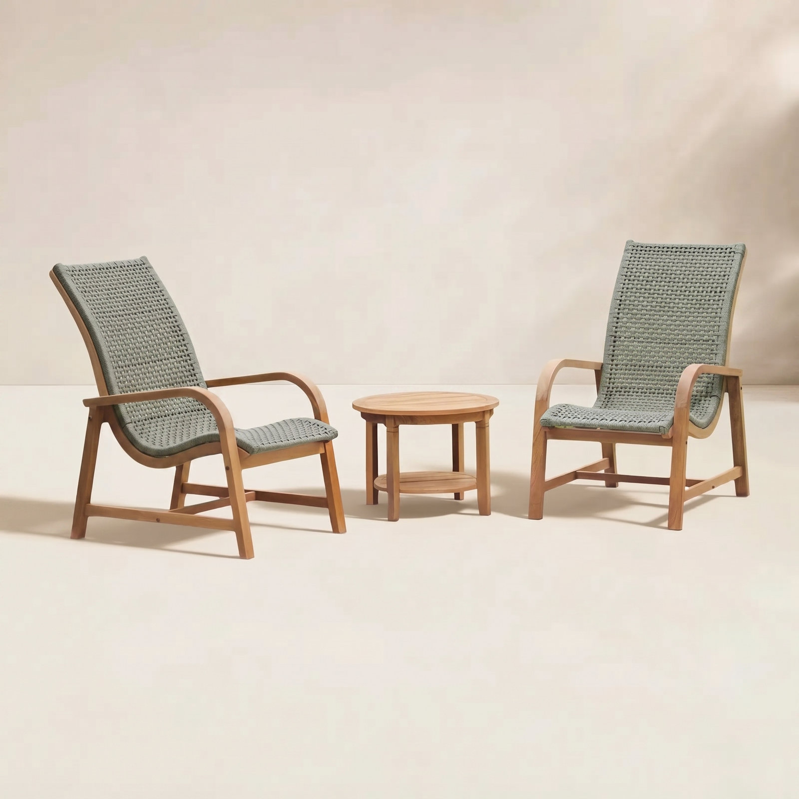 Nimes 2-Person Teak Patio Seating Group