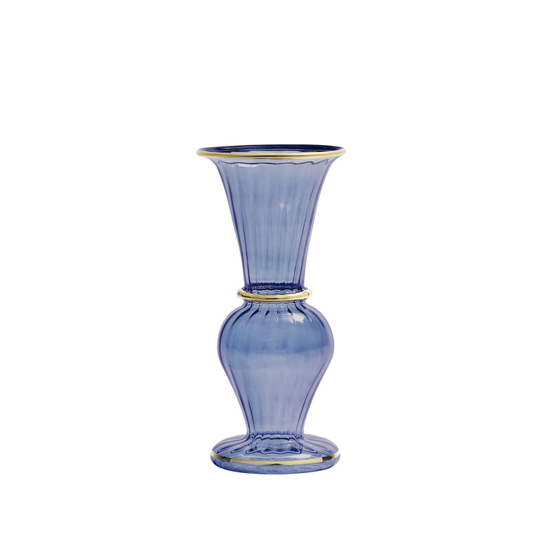 F2023 Handmade Glass Table Vase, Blue
