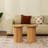 Wood Round End Table Set