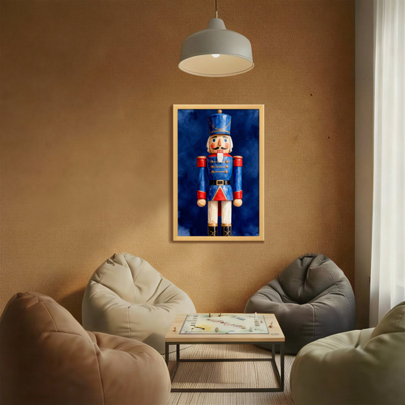 Uniforme de Noël casse-noisette bleu rouge, H 18 po x l 12 po