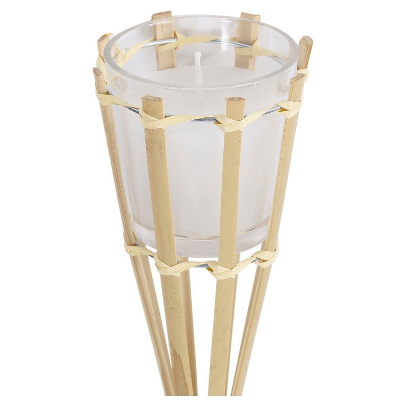 4 Piece Wood Candlestick Set with Candle Included