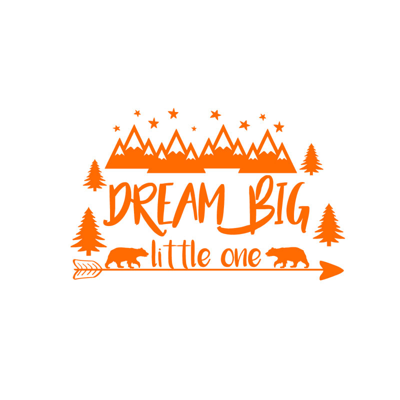 Décalcomanie murale big little rêve, Orangé