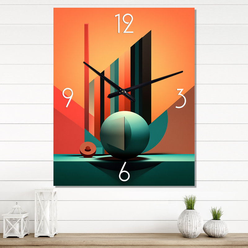 Inconnu, horloge murale rétro géométrique abstraite, Médium