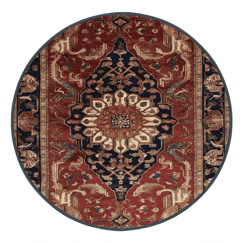 Tapis brun lavable à la machine, Rond 6 pi
