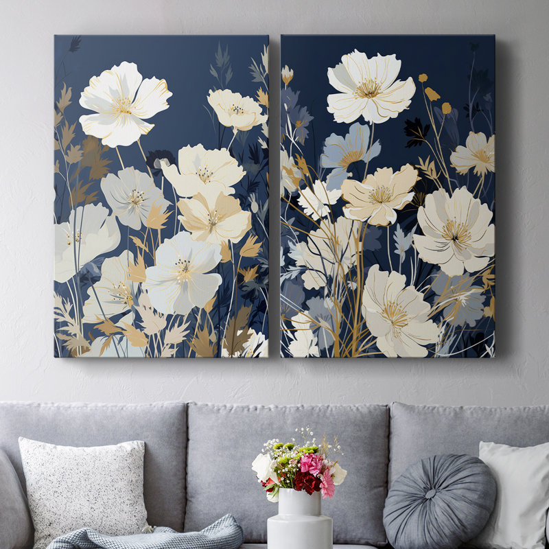 FLORAL Series CCCLXXIV-Premium Gallery Wrapped Canvas -Ready to Hang, 12" H x 16" W