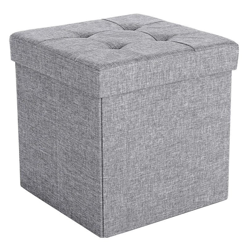 Mccleskey 38cm Wide Square Solid Colour Ottoman with Storage, Light Grey