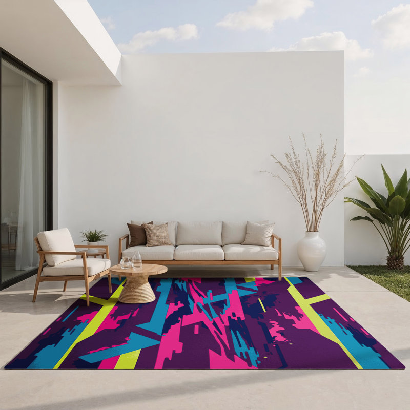 Tapis intérieur et extérieur Luminous Ascent, Rectangle 1 pi 6 po x 2 pi 6 po