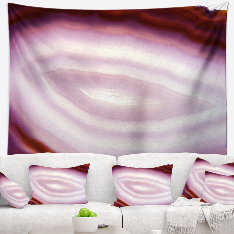 Tapisserie en cristal de polyester agate geode avec accessoires suspendus inclus, H 68 po x l 80 po