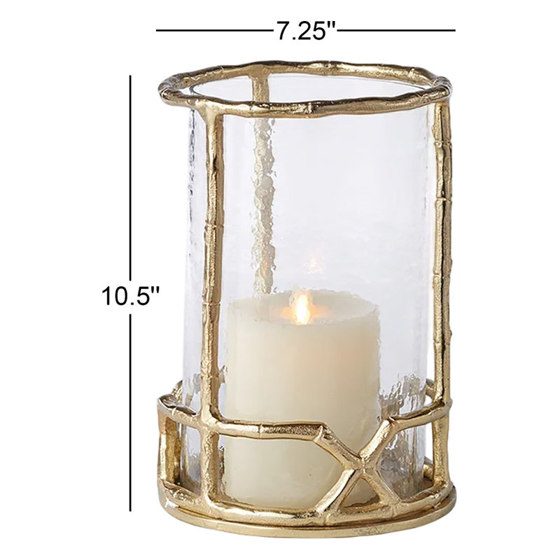 Baldwin Hurricane Candle Holder, 10.5" H x 7.25" W x 7.25" D