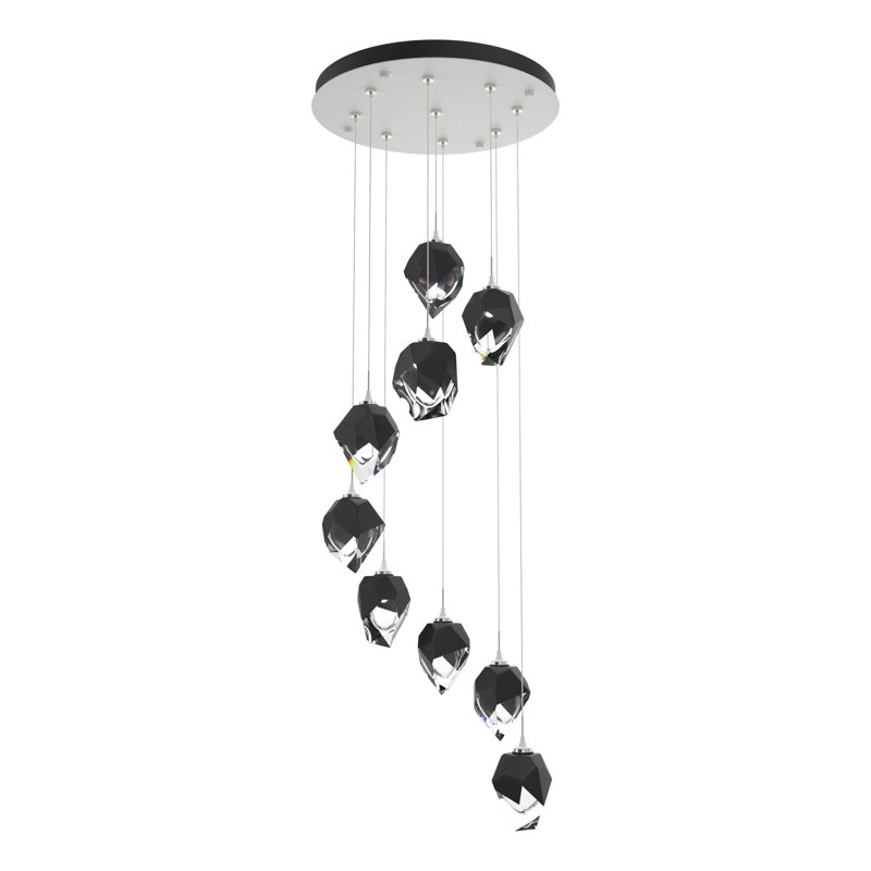 Chrysalis 9 - Light Cluster Geometric Pendant, White, Black, 12" - 80"