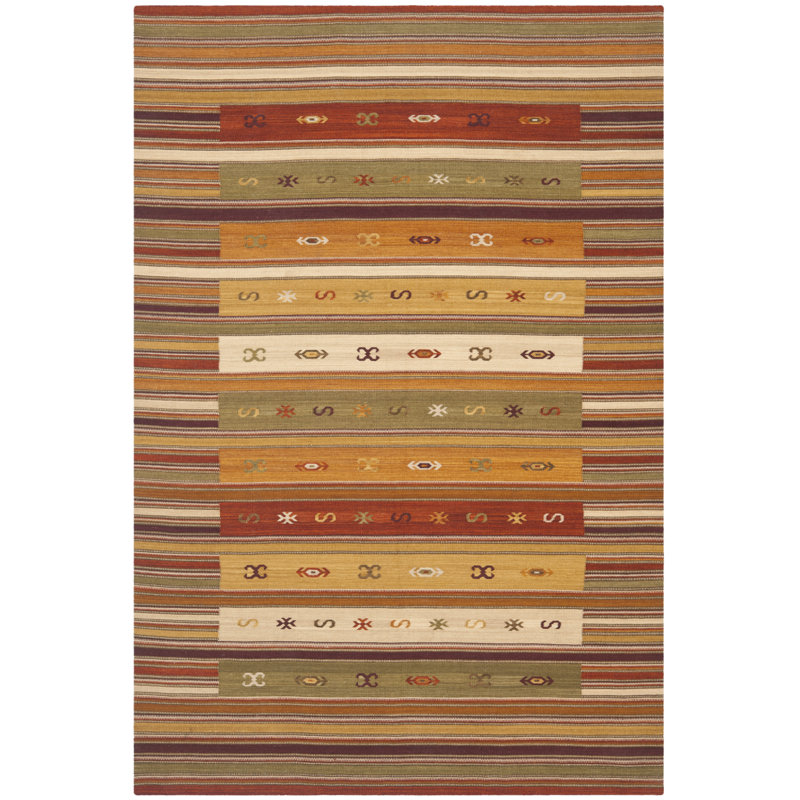 Tapis en laine tissé à la main Bennett Southwestern, Rectangulaire 3 pi x 5 pi