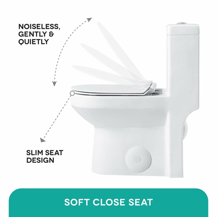 Fine Fixtures Dual-Flush Round One-Piece Toilet (Seat Included ...