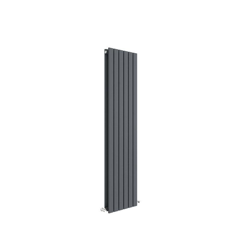 Sloane Vertical Designer Radiator, 150cm H x 35.4cm W x 7.9cm D, Grey