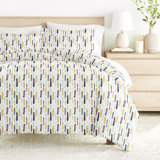 Ensemble de housse de couette en microfibre à motif de literie ultra douce en plumes