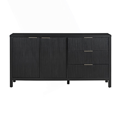 Minimalist Wave-Pattern Sideboard With Functional Storage