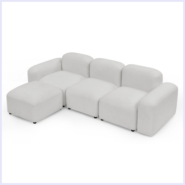 Latitude Run® L-Shape Modular Sectional Sofa, DIY Combination, Teddy ...