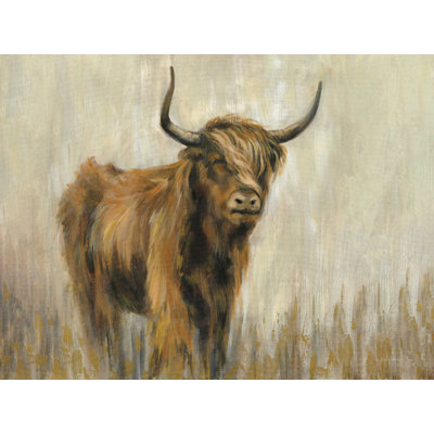 «Highland Mountain Cow» par Silvia Vassileva, reproduction sur toile tendue