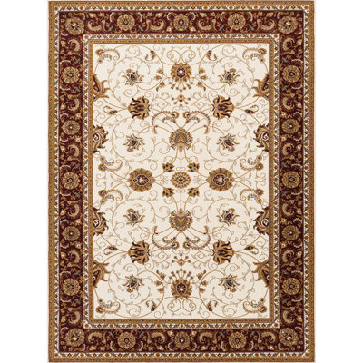 Tapis traditionnel traditionnel fabriqué à la machine de 24 pouces de largeur et 36 de profondeur, avec des motifs complexes et un coffre-fort pour animaux de compagnie, de forme rectangulaire luxueuse à envers en jute, fabriqué à la machine, en polypropylène, teint