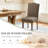 Modern Soft Linen Fabric 6'' Thickened Upholstered Dining Chair with Solid Wood Legs, Nailhead Trim, Ergonomic High Back-1706130995