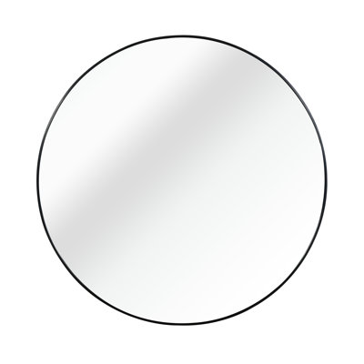 Miroir rond de salle de bain en métal, 16 pouces, noir | Idée de cadeau