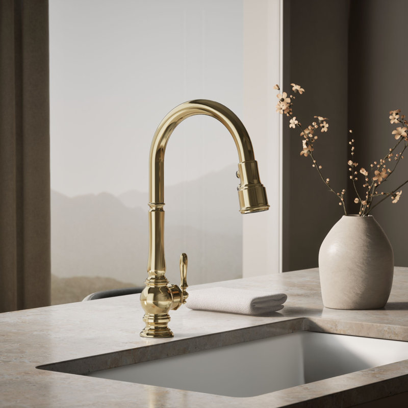 Artifacts® Touchless Pull Down Kitchen Sink Faucet with Three-Function Sprayhead, Oil Rubbed Bronze