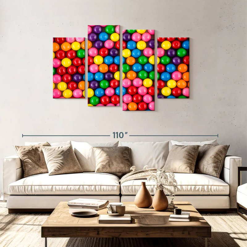 Yarlin Bright Gumball Sweets, 48'' H x 75'' W